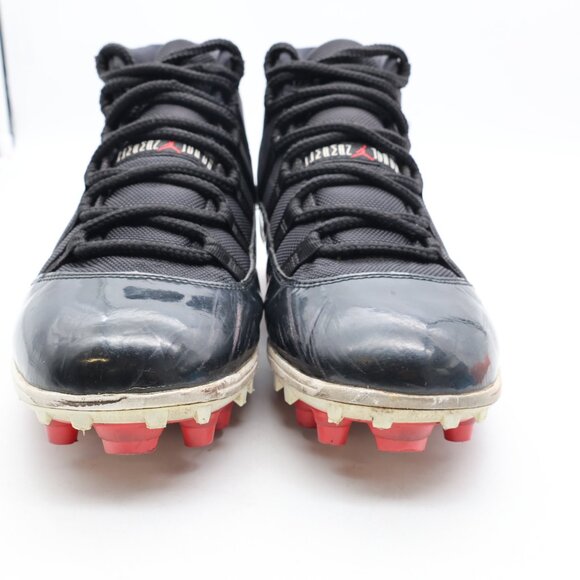Nike Air Jordan 11 XI Men's Size 10.5 Retro Football Cleat Bred 2018 AO1561-010 - Picture 13 of 15